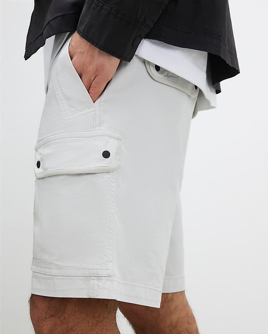 River Island Mens Shorts Grey Regular Fit Cargo Elasticated Drawstring - Image 3