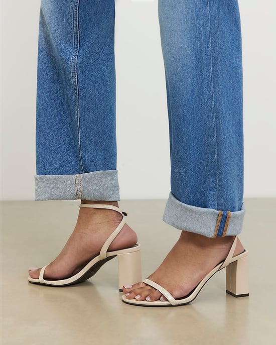 River Island Womens Heeled Sandals Cream Wide Fit Block Open Toe - Image 5