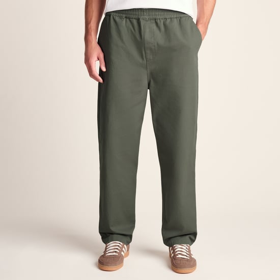 Nelson Mens 100% Cotton Heavyweight Straight Leg Trousers - Faded Khaki - Image 3