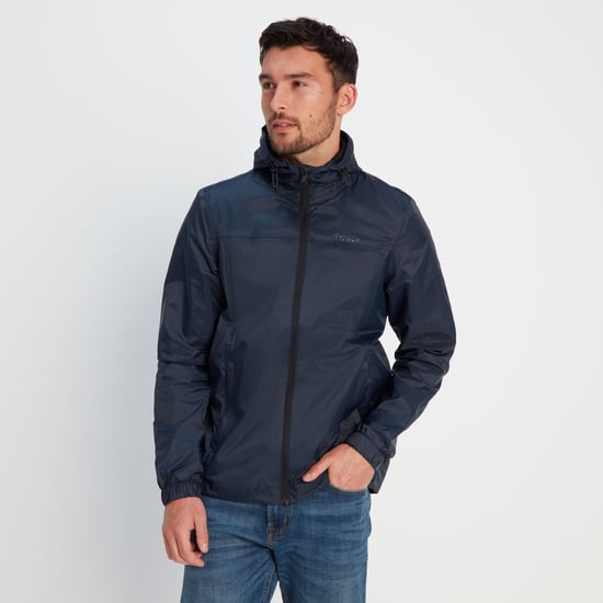 Craven Mens Waterproof Packaway Jacket Navy - Image 1