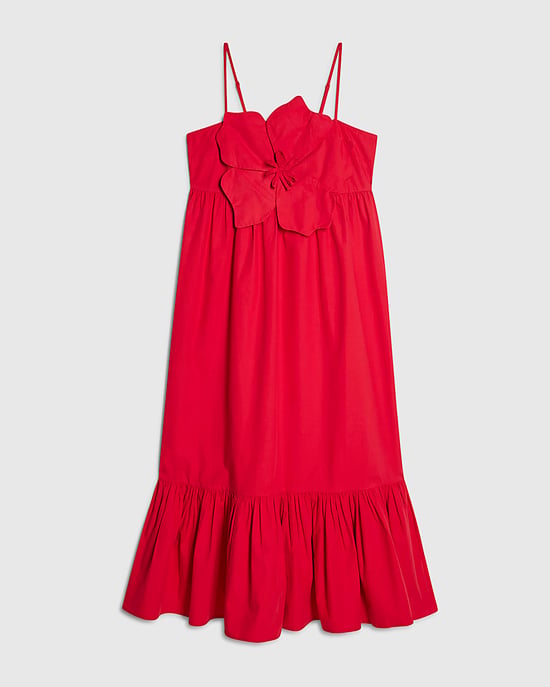 River Island Womens Maxi Dress Red 3D Flower Sleeveless Tiered Hem - Image 6