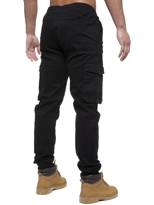 Enzo | Heren Cargo Jogger Jeans - Zwart - Image 2
