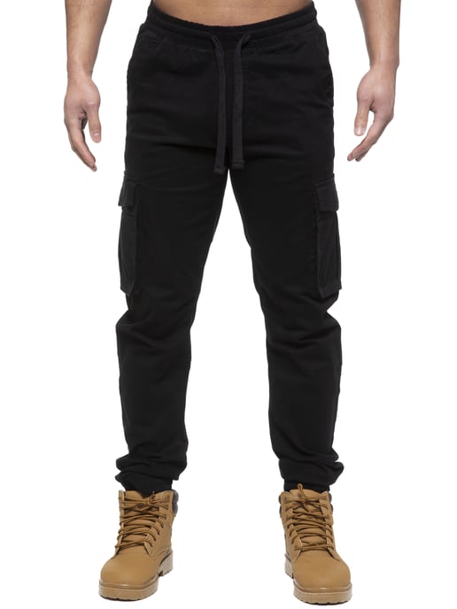 Enzo | Heren Cargo Jogger Jeans - Zwart - Image 3