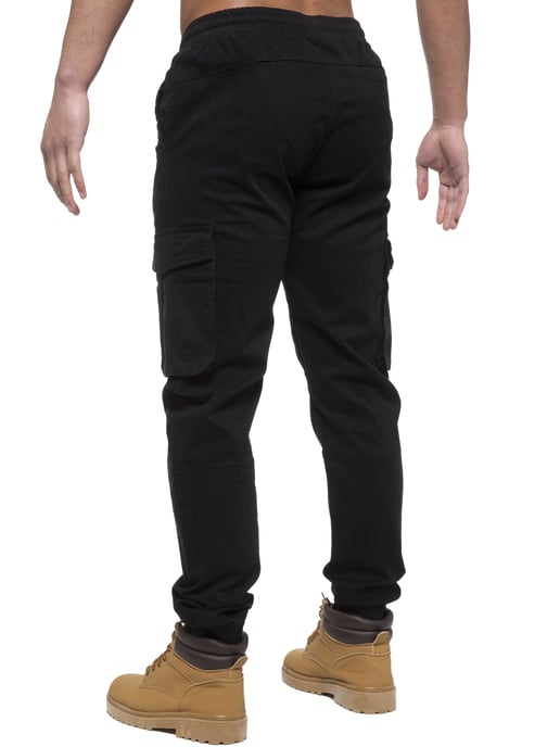 Enzo | Heren Cargo Jogger Jeans - Zwart - Image 4