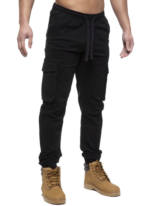 Enzo | Heren Cargo Jogger Jeans - Zwart - Image 5