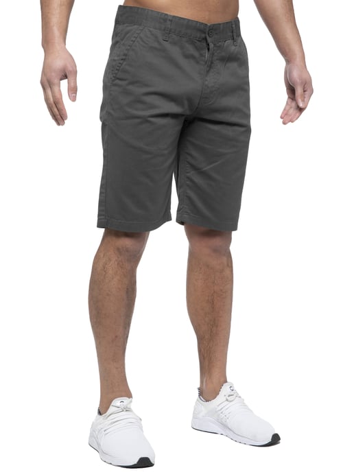 Enzo | Mens Chino Shorts In Grey - Image 2