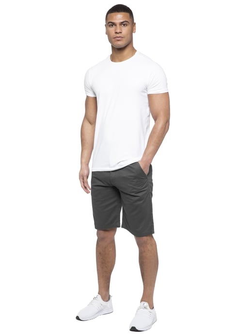 Enzo | Mens Chino Shorts In Grey - Image 6