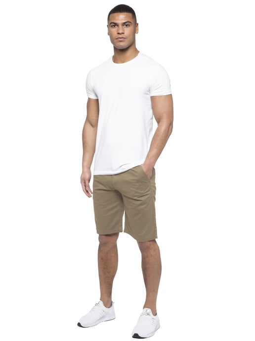 Enzo | Mens Chino Shorts In Beige - Image 6