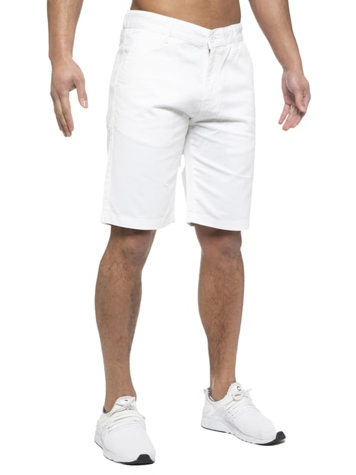 Enzo | Mens Chino Shorts In White - Image 2