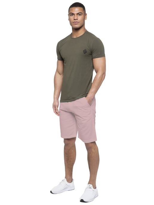 Enzo | Mens Chino Shorts In Pink - Image 6