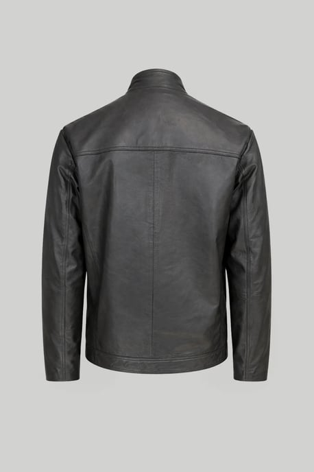 Borya Leather Jacket in Black - Image 4