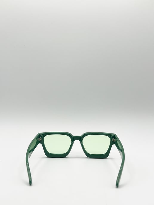 Square Retro Mint Green Sunglasses - Image 6