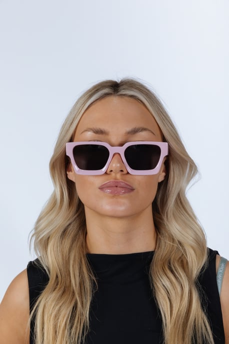 Square Retro Pink Sunglasses - Image 3