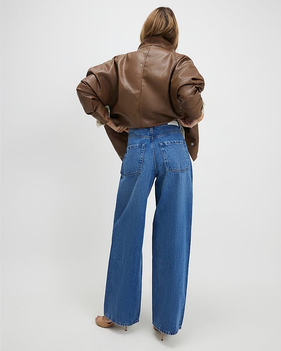 River Island Womens Wide Leg Jeans Blue Baggy Fit - Image 4