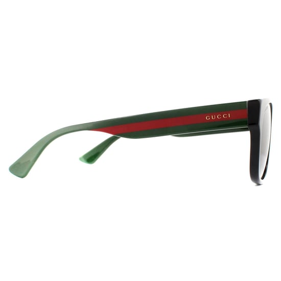 Gucci zonneBril GG0341S 002 Zwart met groene en rode streepgrijs gepolariseerd - Image 4