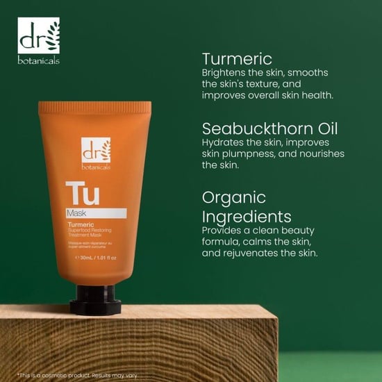 Dr. Botanicals Advanced Turmeric Superfood Anti-Ageing Restoring Treatment Mask 30ml for Fine Lines, Wrinkles, Dullness - Image 2