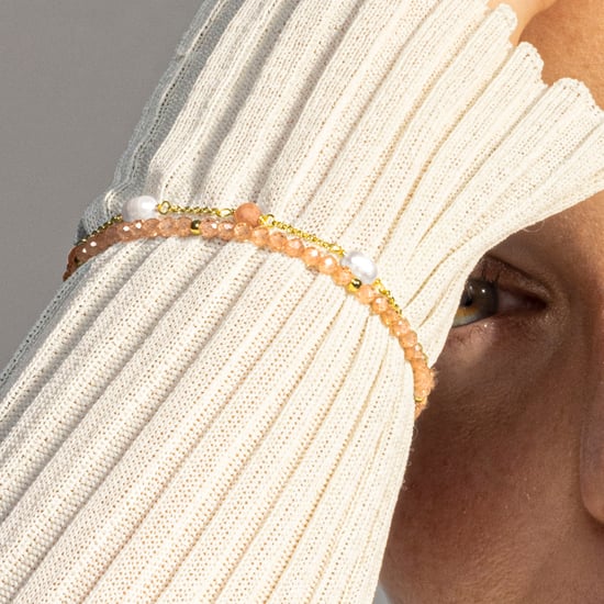 Luxenter athat armband tillverkat av metallegering och champagnezirkonia 18K guldpläterad finish - Image 3