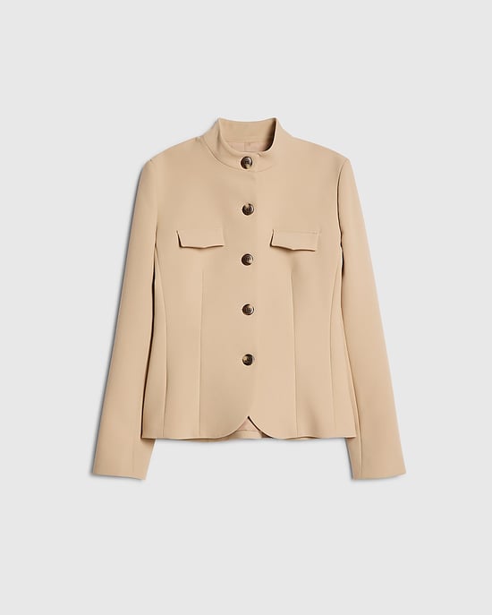 River Island Womens Jacket Beige Pocket Detail Structured Button - Image 6