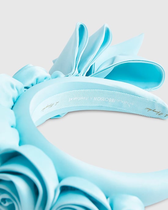 River Island Womens Headband Blue Rose 3D Floral Edwina Ibbotson - Image 3