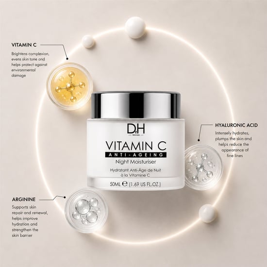 Dr H Vitamin C Anti-Ageing Night Moisturiser 50ml for Brightening, Dark Spots - Image 2