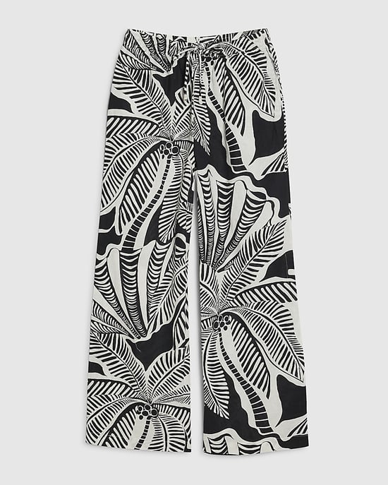 River Island Womens Trousers Petite Black Linen Blend Printed - Image 5
