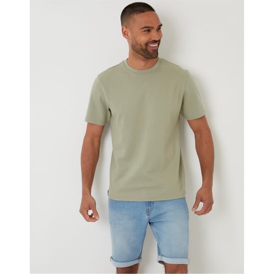 Men's Threadbare Regular Fit Crew Neck Short Sleeve T-Shirt in Sage - Image 1