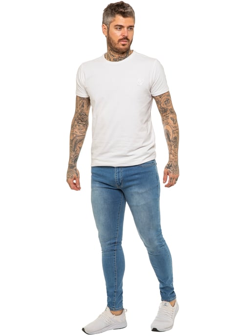 Enzo heren skinny super stretch denim jeans - Image 5