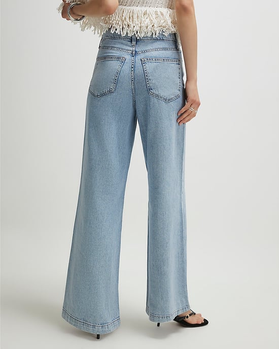 River Island Womens Wide Leg Jeans Blue 5 Pocket Denim - Image 3