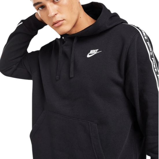 Nike Aries Club Tape Mens Pullover Hoodie In Black - Image 3