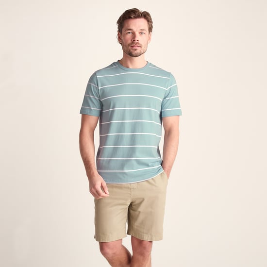 Morar Mens 100% Cotton Supersoft T-Shirt - Summer Sky Stripe - Image 1