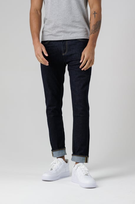 Dark Navy Organic Cotton Blend Skinny Fit Mid-Rise Denim Jeans - Image 1