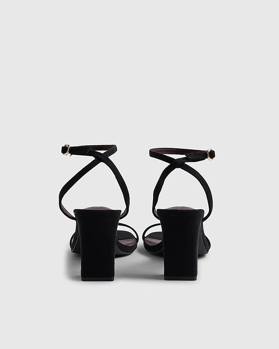 River Island Womens Heeled Sandals Black Wide Fit Open Toe - Image 3