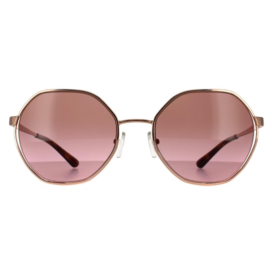 Michael Kors Round Womens Rose Gold Brown Pink Gradient Sunglasses - Image 1