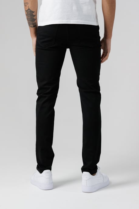 Black Organic Cotton Skinny Fit Mid-Rise Denim Jeans - Image 2