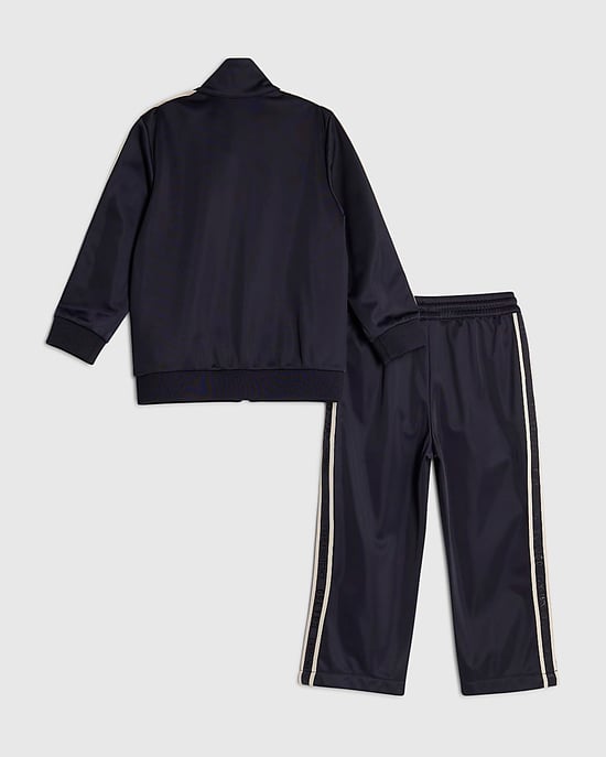 River Island Mini Boys Tracksuit Set Navy Funnel Zipped 2 Piece - Image 2