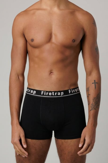 Black 3 Pack Cotton Stretch Boxers With Logo Waistband - Image 2