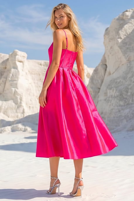 Dusk Twill Cami Pleated Midi Dress - Image 3