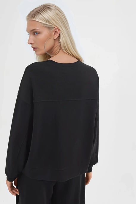 Avslappnad passform crewneck sweatshirt i modal - Image 3