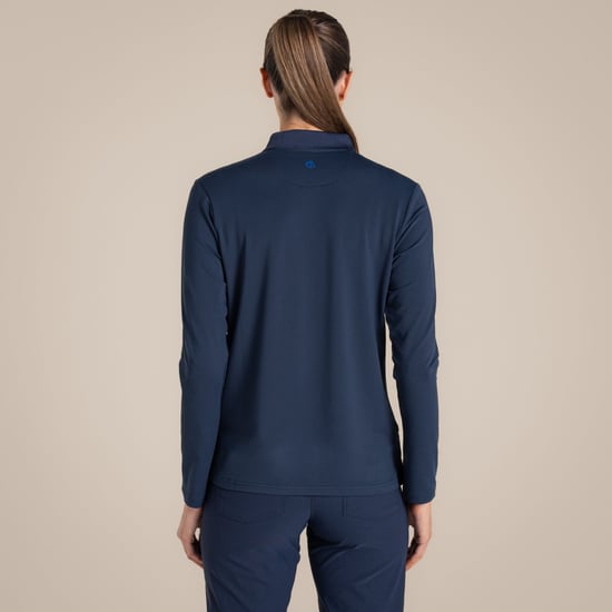 Craghoppers Womens/Ladies Thornbury Nosilife Long-Sleeved Golf Polo Shirt (Blue Navy) - Image 2
