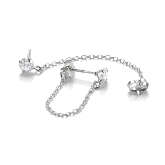 Luxenter Essential earrings in 925 sterling silver and shiny rhodium-plated zirconia finish - Image 6