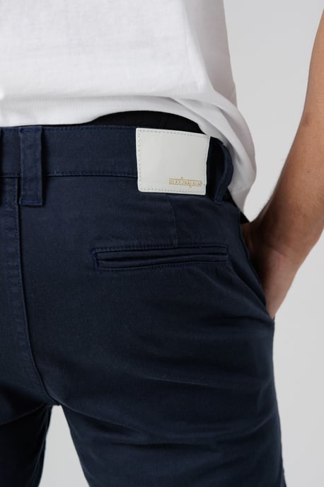 Navy Organic Cotton Slim Fit Chino Shorts - Image 4
