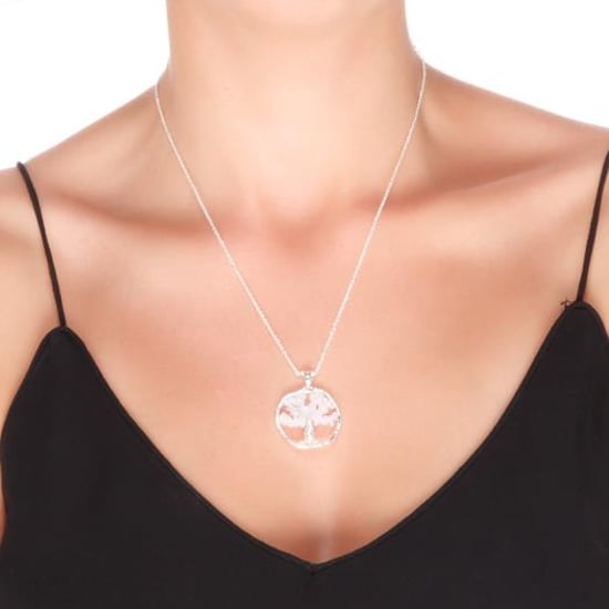 Luxenter budleia halsband i metallegering och rosenkvarts, rodiumpläterad finish - Image 2