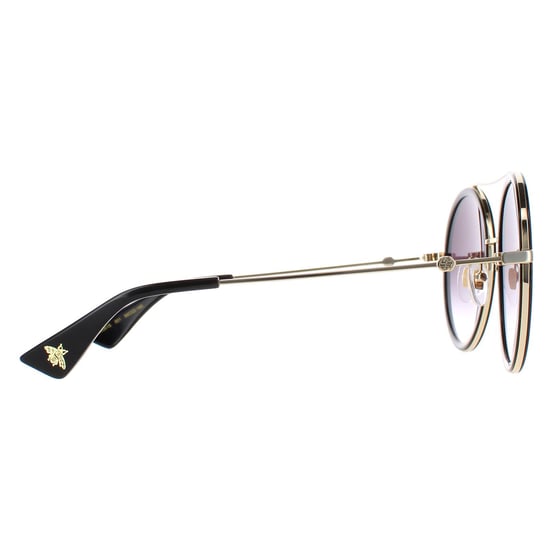 Gucci Sunglasses GG0061S 001 Black Gold Grey Gradient - Image 4