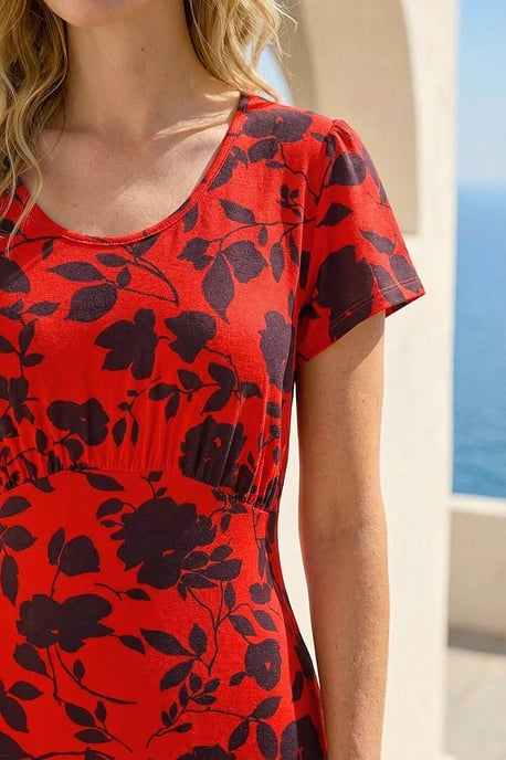 Ditsy Floral Print Stretch Dress - Image 4
