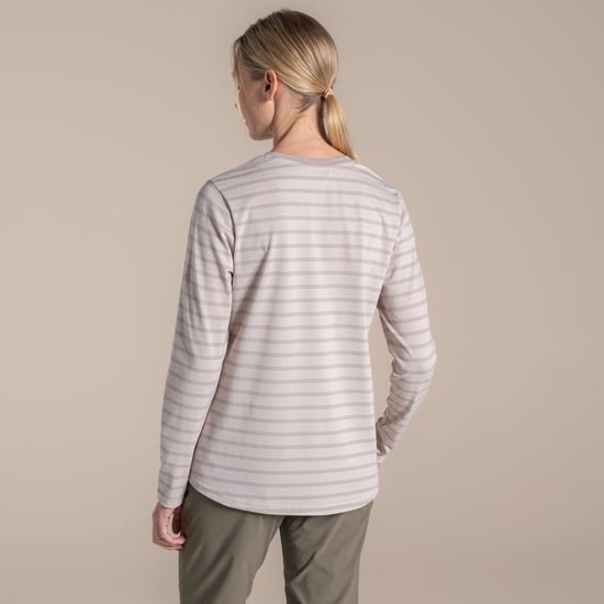 Craghoppers Dam Akona Randig Nosilife Långärmad T-shirt (Oyster) - Image 3