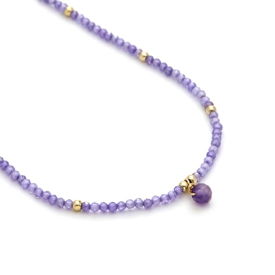 Luxenter athat necklace made of metal alloy and amethyst zirconia 18K gold plated finish - Image 5
