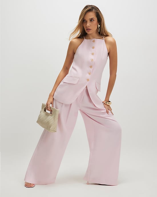 River Island Womens Waistcoat Pink Longline Sleeveless Button - Image 4