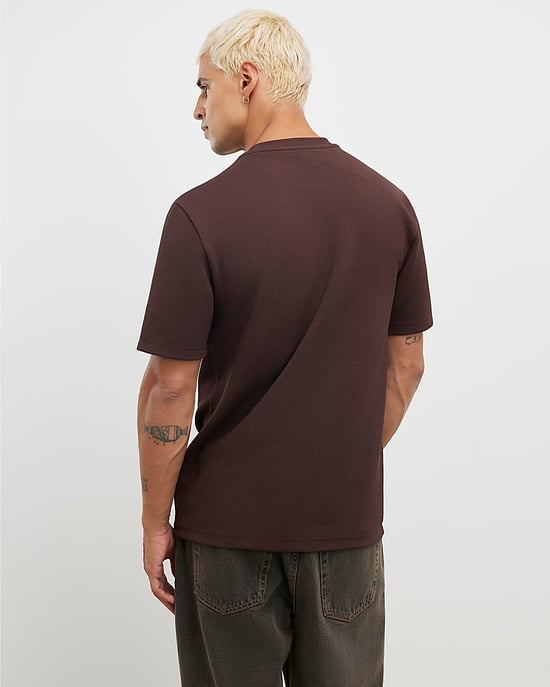 River Island Mens T-Shirt Brown Slim Fit Slinky Ame Saint - Image 3