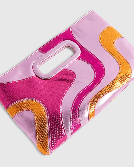 River Island Womens Clutch Bag Pink Swirl Panel Terry De Havilland - Image 3