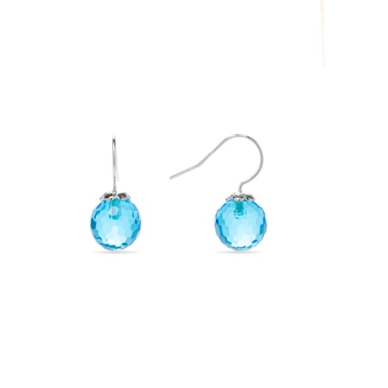 Luxenter Luxenter oorbellen, 925 sterling zilver, gele en aquamarijn blauwe hydrothermale kwarts, gerhodineerde afwerking - Image 1
